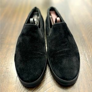 Prada Black Suede Slip-On Sneakers